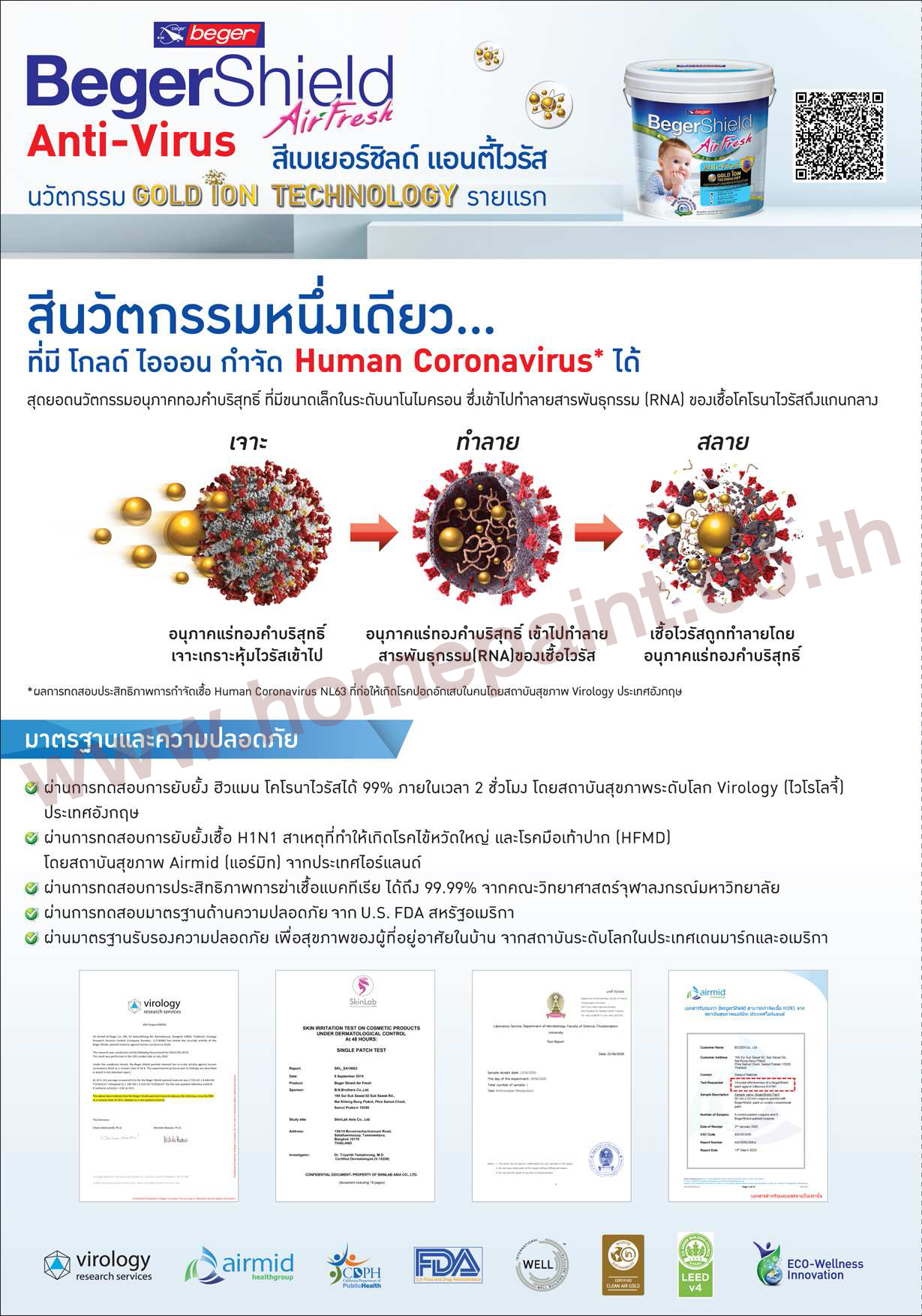 เบเยอร์ชิลด์ แอร์เฟรช  กำจัดโคโรนาไวรัส / BegerShield AirFresh Gold iON