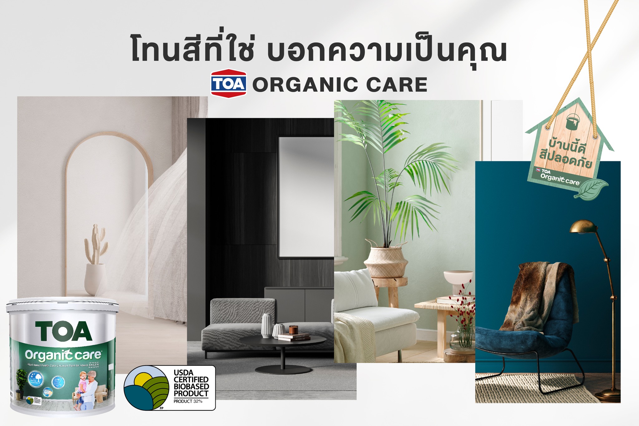 ไอเดียสีทาภายใน โทนสียอดนิยม ทีโอเอ ออร์แกนิค แคร์ TOA Organic care 