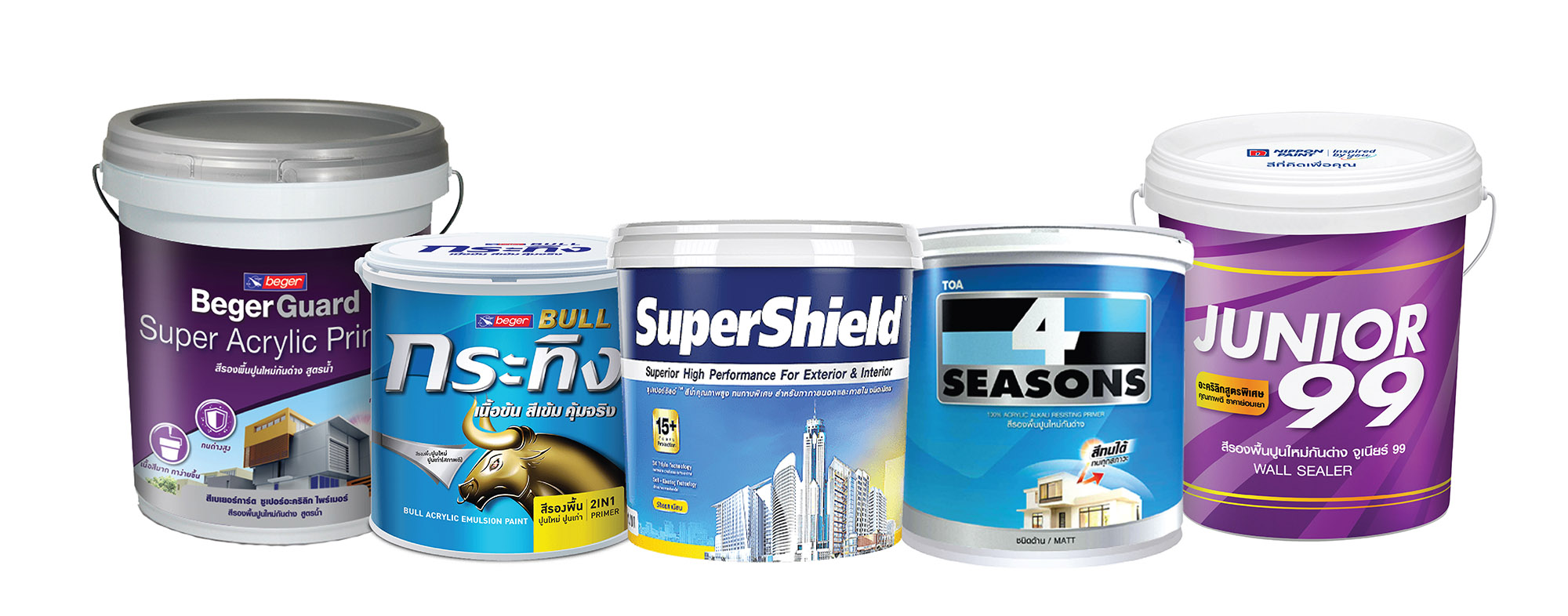 แนะนำ 5 สีรองพื้นปูนใหม่ ขายดี TOA,Beger,Nippon,Jotun