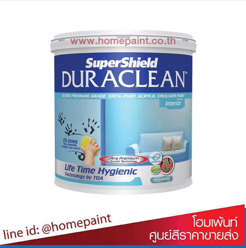 ซุปเปอร์ชิลด์ ดูราคลีน สีน้ำอะคริลิค ชนิดกึ่งเงา # เบส A / Toa SuperShield Duraclean Semi-Gloss