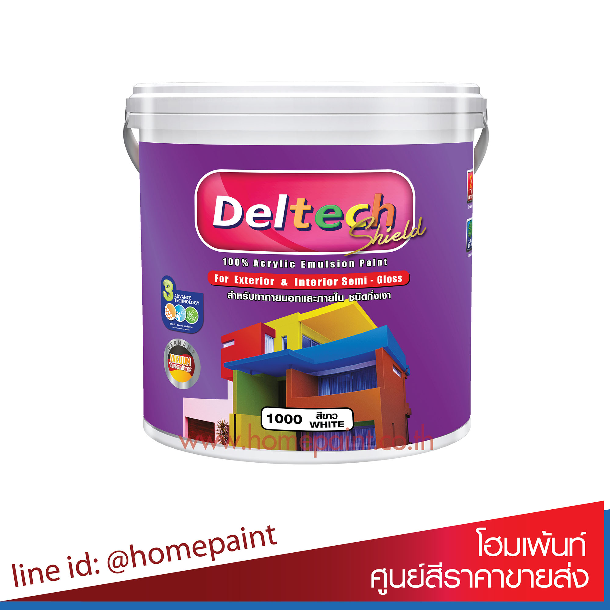 เดลต้า เดลเทค ชิลด์ เบสA กึ่งเงา / Delta Deltech Semi Gloss Exterior & Interior 